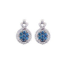 Load image into Gallery viewer, Sandra Biachi 14K White Gold, Blue &amp; White Diamond Earrings. Style: LP6910BDA+
