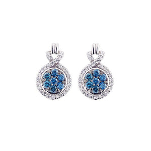 Sandra Biachi 14K White Gold, Blue & White Diamond Earrings. Style: LP6910BDA+