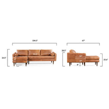 Load image into Gallery viewer, Leopold 104.5" Wide Genuine Leather Sofa &amp; Chaise
