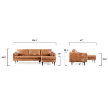Load image into Gallery viewer, Leopold 104.5" Wide Genuine Leather Sofa &amp; Chaise
