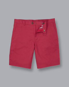 Linen Cotton Shorts - Red