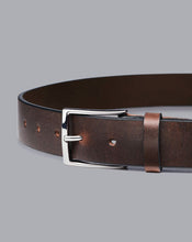 Load image into Gallery viewer, Made in England Leather Chino Belt - Chocolate Brown
