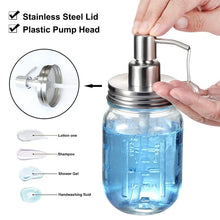 Load image into Gallery viewer, Mason Jars Soap Dispenser Toothbrush Cotton Swab Holder Bathroom Accessory Set
