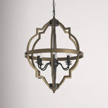 Load image into Gallery viewer, Mcnemar 6 - Light Candle Style Geometric Chandelier with Wrought Iron Accents
