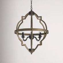 Load image into Gallery viewer, Mcnemar 6 - Light Candle Style Geometric Chandelier with Wrought Iron Accents
