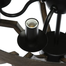 Load image into Gallery viewer, Mcnemar 6 - Light Candle Style Geometric Chandelier with Wrought Iron Accents
