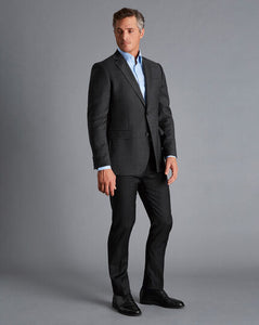 Natural Stretch Twill Suit - Charcoal