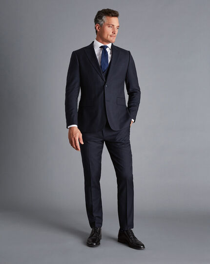 Natural Stretch Twill Suit - Navy