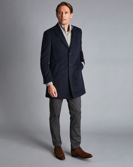 Wool Overcoat - Navy