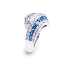 Load image into Gallery viewer, Sandra Biachi Blue  &amp; White Diamond Ring Style: LP6088BD
