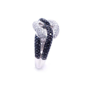 Sandra Biachi 14K White Gold, Black & White Diamond Ring. Style: BK1112A