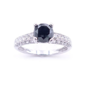 Sandra Biachi 14K White Gold, Black Diamond Ring. Style: Black Diamond Ring #2