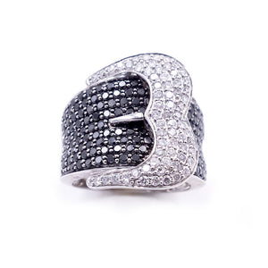 14K White Gold And Black Diamond Ring. Style: BK1110A