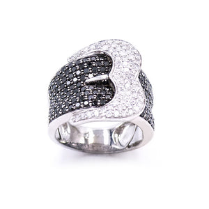 14K White Gold And Black Diamond Ring. Style: BK1110A