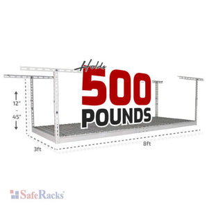 3′ x 8′ Overhead Garage Storage Rack