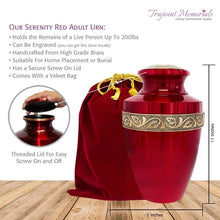 Load image into Gallery viewer, Serenity Beautiful Cremation Urn For Human Ashes - With Velvet Bag
