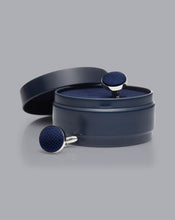 Load image into Gallery viewer, Silk Round Cufflinks - Navy
