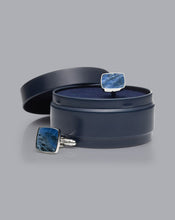 Load image into Gallery viewer, Sodalite Cufflinks - Silver Grey
