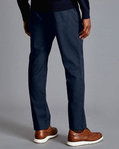 Textured 5-Pocket Trousers - Navy