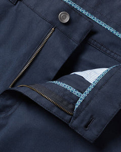 Textured 5-Pocket Trousers - Navy