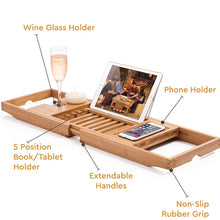 Load image into Gallery viewer, Tieman Freestanding Bamboo Bath Caddy
