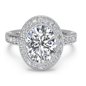 Ritani Halo Micropave Diamond Engagement Ring Style: 1RZ1694