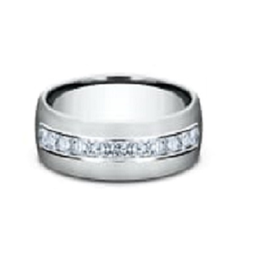 White Gold satin-finished 7.5mm comfort-fit diamond band-test42