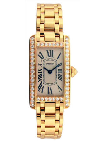 Cartier Ladies WB7072K2 Tank Americaine 18K Yellow Gold Watch