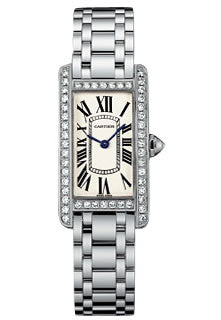 Cartier Ladies WB7073L1 Tank Americaine 18K White Gold Diamond