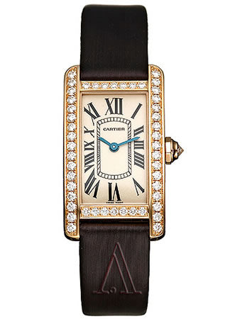 Cartier Ladies WB707931 Tank Americaine 18K Rose Gold Diamond