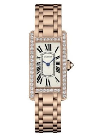 Cartier Ladies WB7079M5 Tank Americaine 18K Rose Gold Diamond Ca