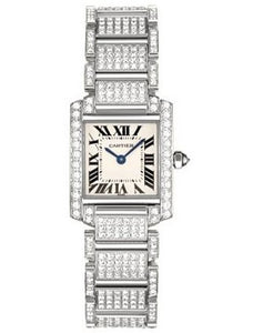 Cartier Ladies WE1002SD Tank Francaise 18K White Gold Diamond Watch