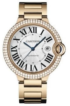 Cartier Men`s WE9008Z3 Ballon Bleu Rose Gold Diamond Set Bezel