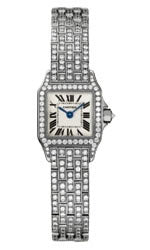 Cartier Ladies WF9005YA Santos Demoiselle Mini White Gold Diamond