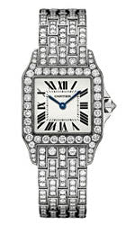 Cartier Ladies WF9010YA Santos Demoiselle White Gold Diamond Watch