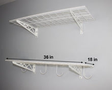 Load image into Gallery viewer, 18″ x 36″ Wall Shelves (Two Pack with Hooks)

