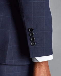 Windowpane Check Suit - French Blue