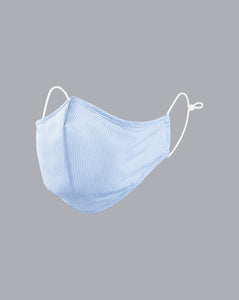 Cotton Houndstooth Face Mask - Light Blue