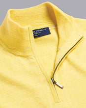 Load image into Gallery viewer, Merino Zip Neck Sweater - Lemon
