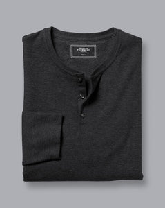 Henley Long Sleeve Pajama Top - Charcoal