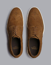 Load image into Gallery viewer, Suede Hybrid Trainers - Tobacco Brown
