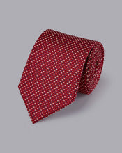Load image into Gallery viewer, Stain Resistant Pattern Silk Tie - Red
