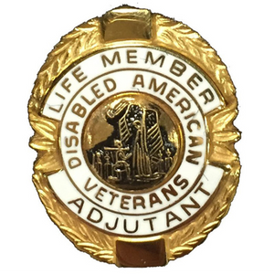 White Adjutant Life Member Officer Lapel Pin