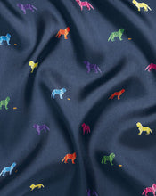 Load image into Gallery viewer, Dog Print Pocket Square - Petrol Blue
