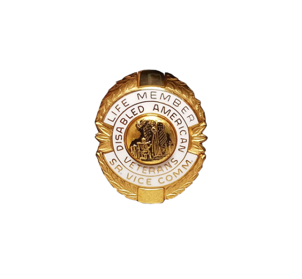 White Sr. Vice Commander Life Member Officer Lapel Pin