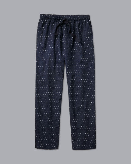 Printed Dot Pajama Bottoms - Navy