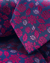 Load image into Gallery viewer, Silk English Luxury Design Tie - Cobalt Blue &amp; Dark Pink
