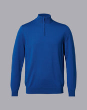 Load image into Gallery viewer, Merino Zip Neck Sweater - Ocean Blue
