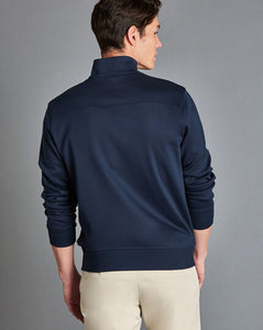 Navy Performance Zip-Neck Jumper