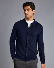 Load image into Gallery viewer, Merino Shirt Cardigan - Navy
